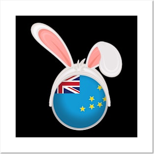 happy easter Tuvalu bunny ears flag cute designs Posters and Art